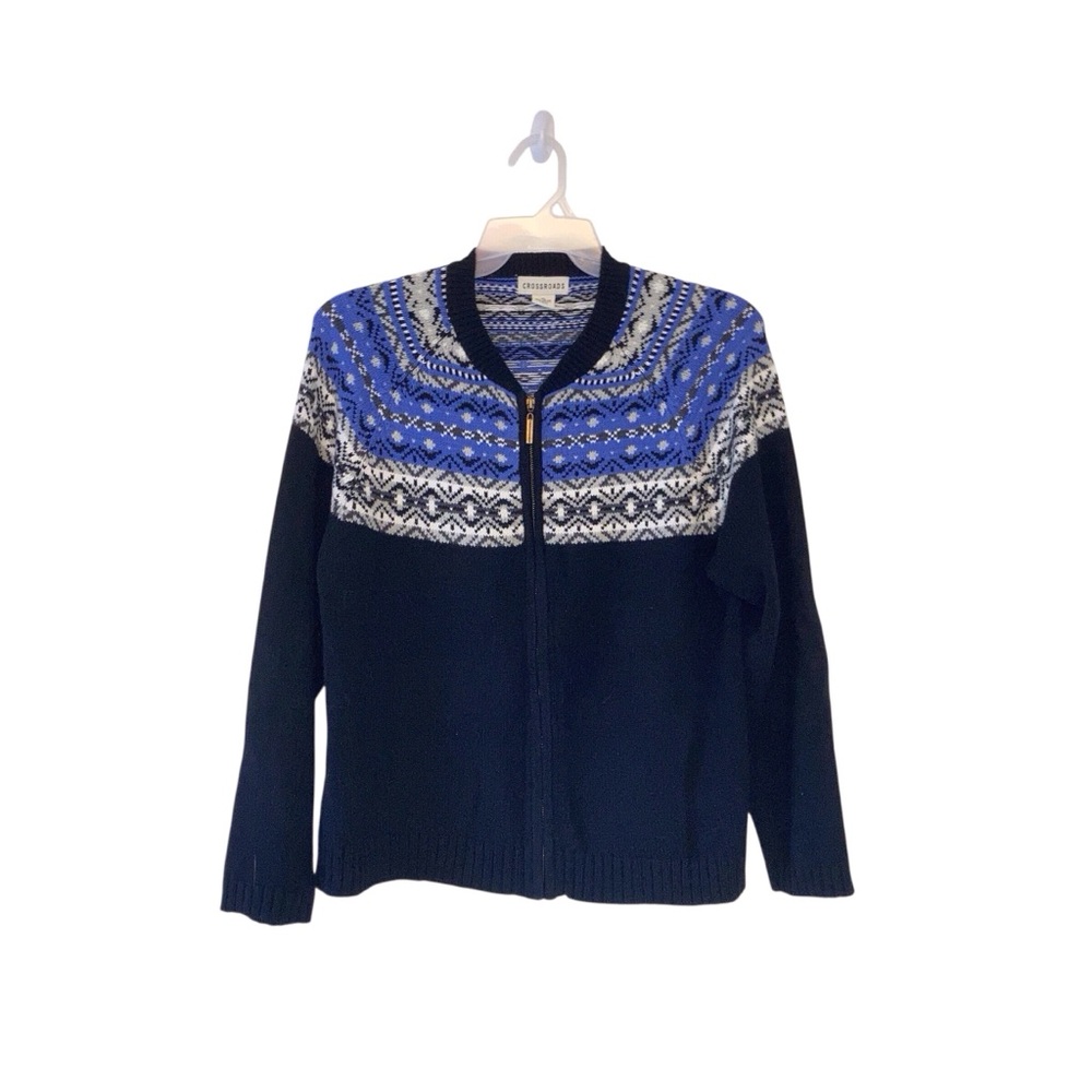 Women's Blue and White Sweater Size XL